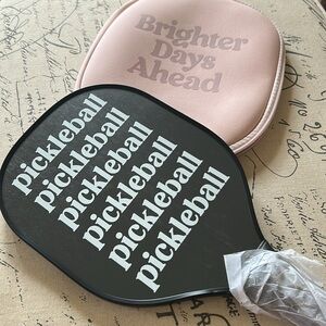Black Pickleball Paddle with Pink Paddle Cover NWT Brighter Days Ahead 🥒